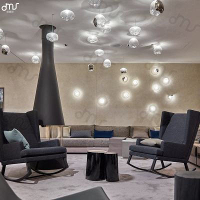 帝美斯酒店大堂KTV會(huì)所售樓處沙盤區(qū)商場玻璃吊燈異形吊燈樓梯燈