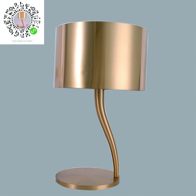 現(xiàn)代后現(xiàn)代創(chuàng)意簡約金色鐵罩設計師樣板房客廳臥室床頭 書房臺燈